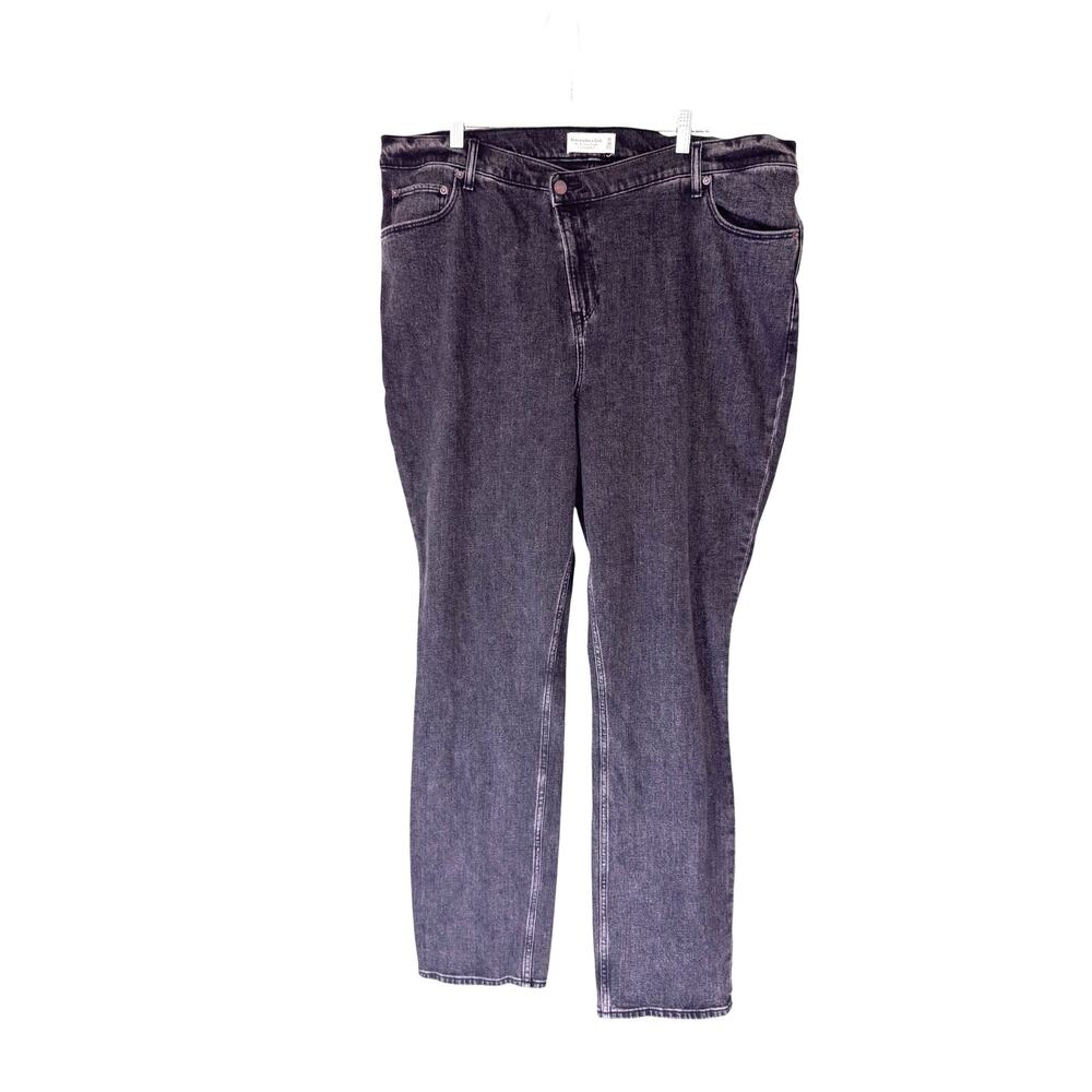 Abercrombie & Fitch Black The 90s Slim Straight Ultra‎ High-Rise Jean Size 20